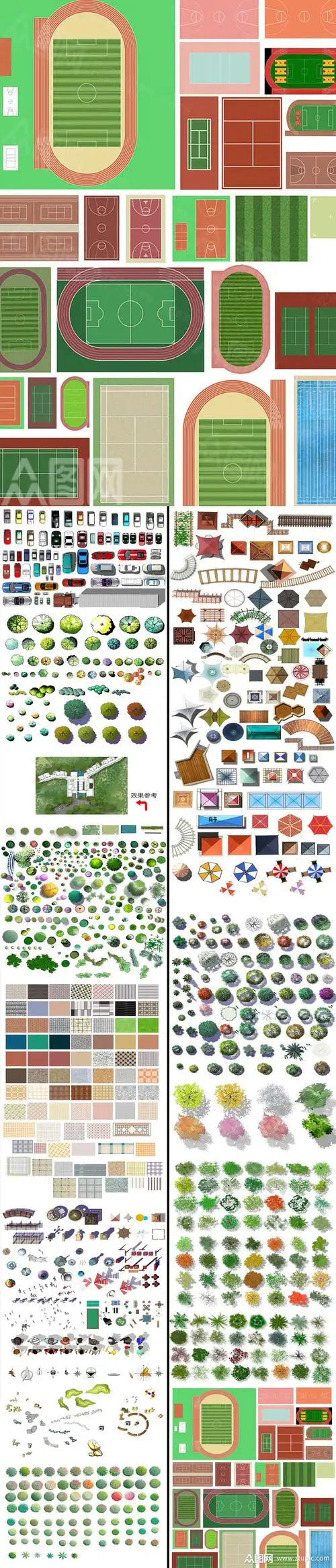 园林景观彩平图园林景观后期psd分层素材模板下载-编号871658-众图网