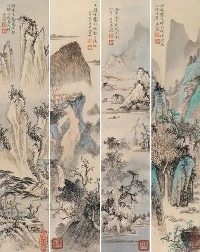 成都八益2016春季艺术品拍卖会中国书画专场吴湖帆-山水四屏成交金额