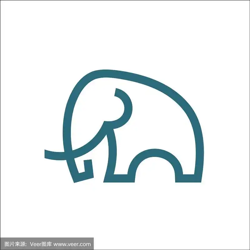 大象标志单线艺术