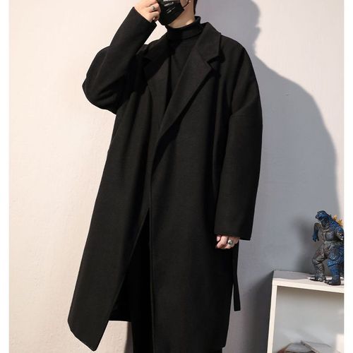 春秋季中长款过膝风衣男韩版潮流高级感男士大衣冬季男生宽松外套