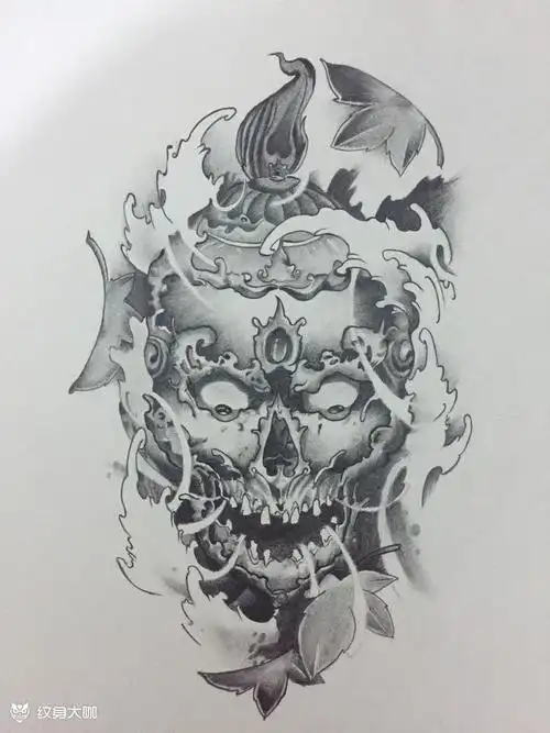 嘎巴拉_纹身图案手稿图片_llllllb的纹身作品集