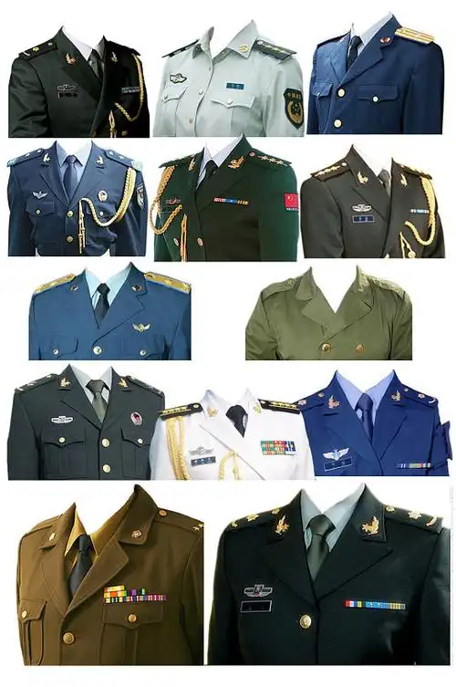 部队军队军服免扣素材