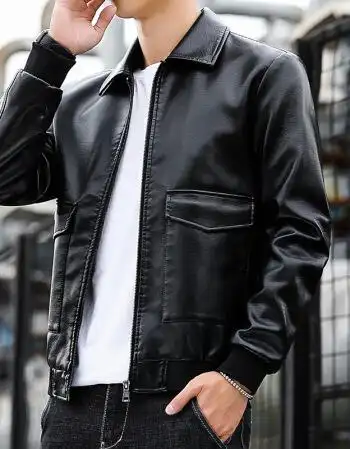 澜澜上升皮衣男2021新款韩版潮流青年休闲帅皮夹克男装冬季保暖加绒
