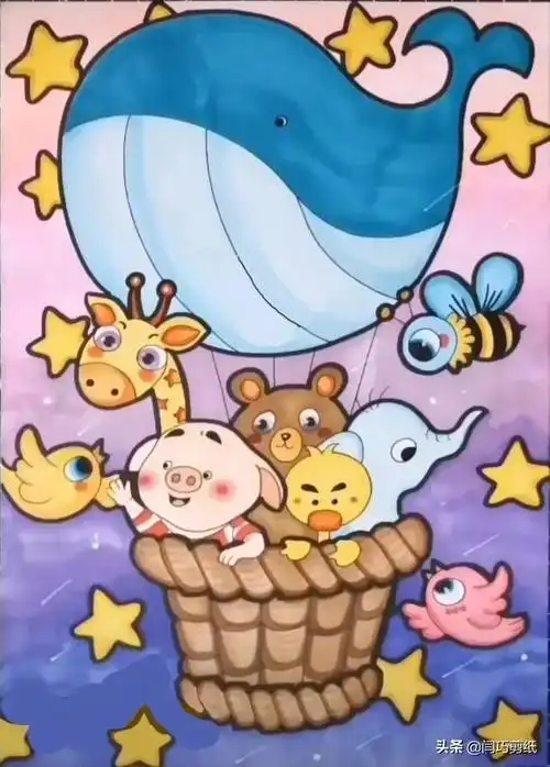 适合4～6岁创意美术画(资深美术教师收集6—12岁马克笔儿童画50幅)