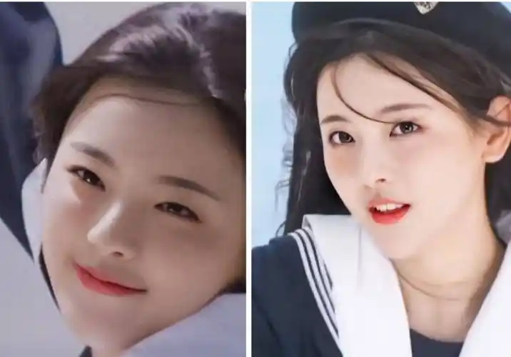 杨超越唯美海军风写真,身穿蓝色水手服,一张初恋脸模样清纯气质_美颜