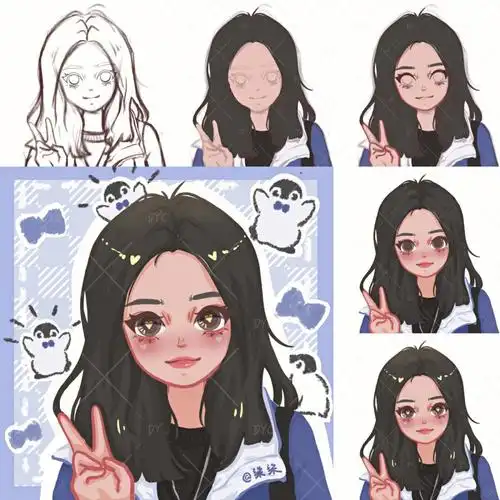 卡通人物头像含详细教程