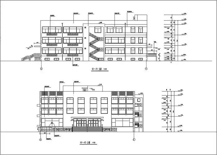 农大东校区食堂建筑设计立面图3