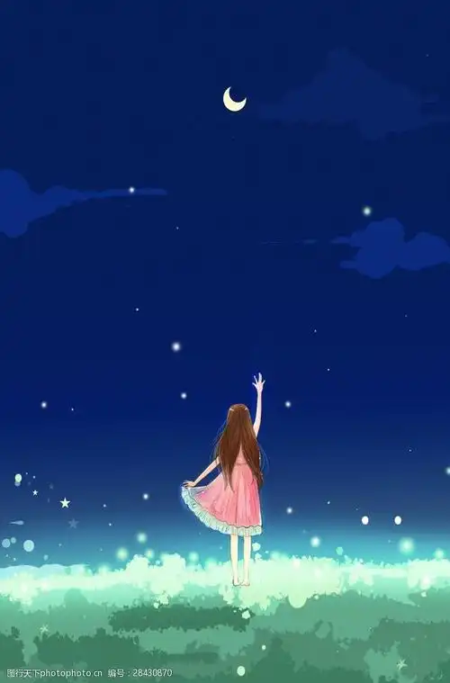 电商卡通女孩手绘背景