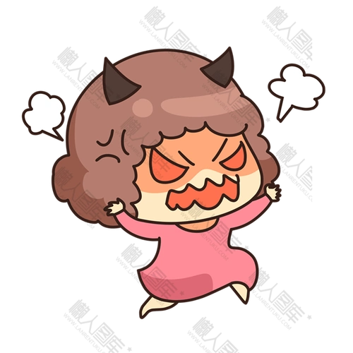 暴躁表情包女孩插画