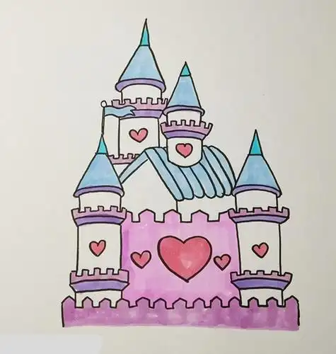 迪士尼城堡简笔画图片怎么画