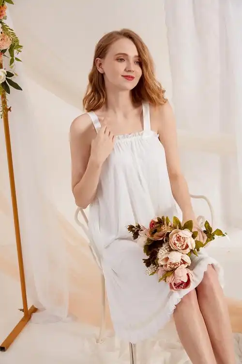 吊带公主睡裙性感网纱双层蝴蝶结家居服柔软大码宽松睡衣女韩版