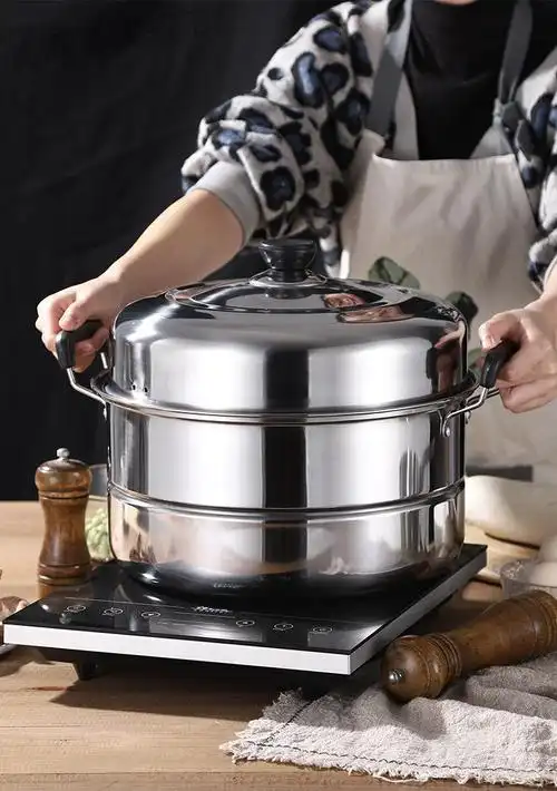 蒸锅大型商用饭店 加厚双层特大号家用蒸锅不锈钢2层馒头蒸鱼锅34 36