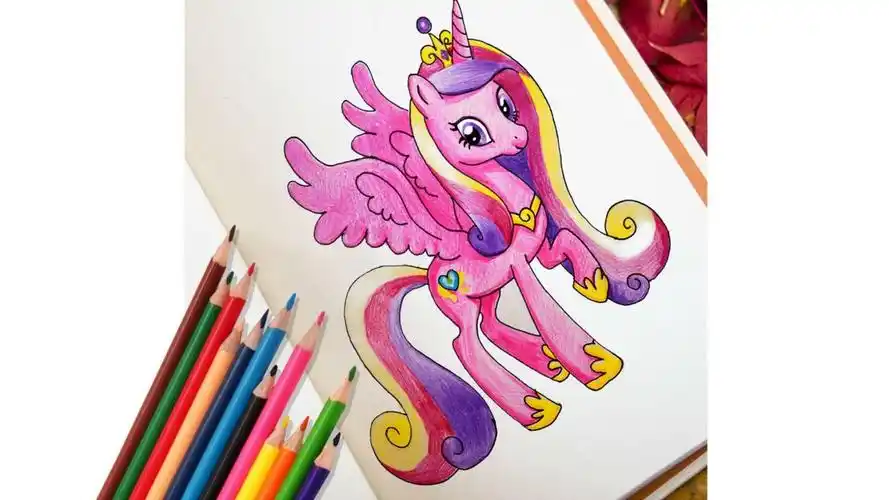 画一匹小马宝莉中漂亮的音韵公主