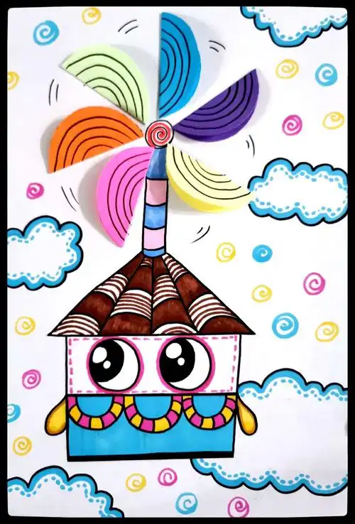 停学"一年级儿童创意绘画《飞屋旅行记》——西南联大蒙自小学美术组