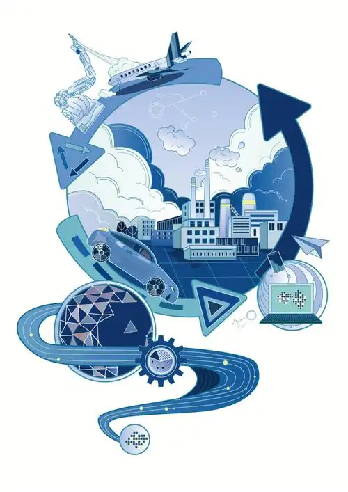 科技插画sustainablecarboneconomy