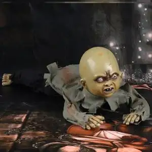 万圣节恐怖装饰鬼屋小孩婴儿爬行鬼发光电动声控酒吧吓人整蛊玩具