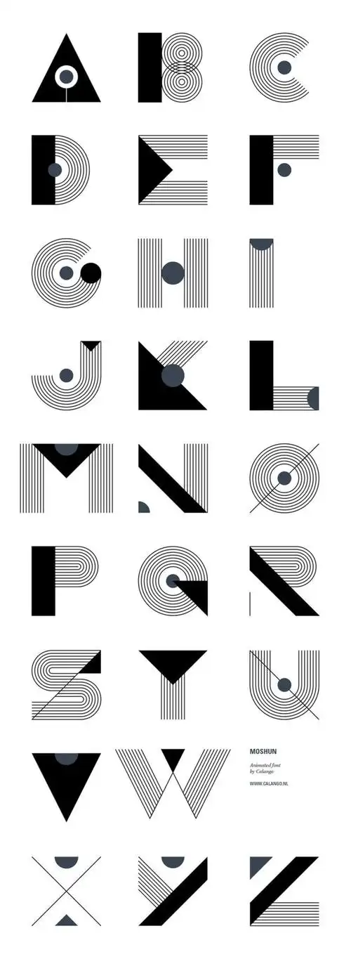 英文字体手绘设计手写26个字母