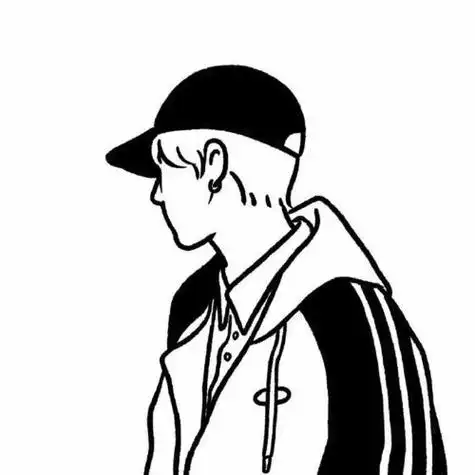 帅气男生头像霸气简笔画