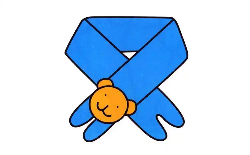 围巾卡通彩色简笔画