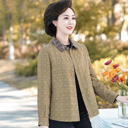 中年妈妈春装洋气夹克衫女时尚上衣短款2023新款中老年女春秋外套