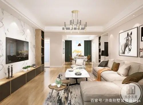 济南鲁能领秀城三室二厅现代简约风格设计效果图