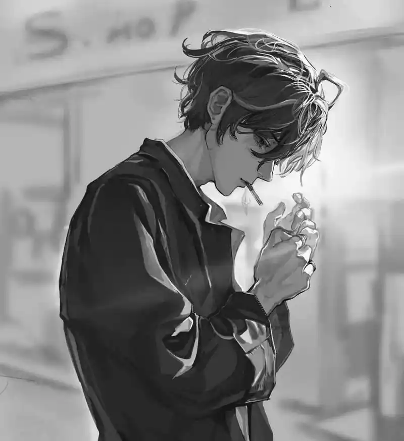 痞帅动漫男头像 美好的一天开始了,今日份的快乐在于积极向上热爱