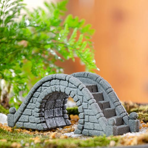 仿真小桥流水摆件洛阳桥鹅卵石拱桥桌面假山水陆景鱼缸微景观装饰