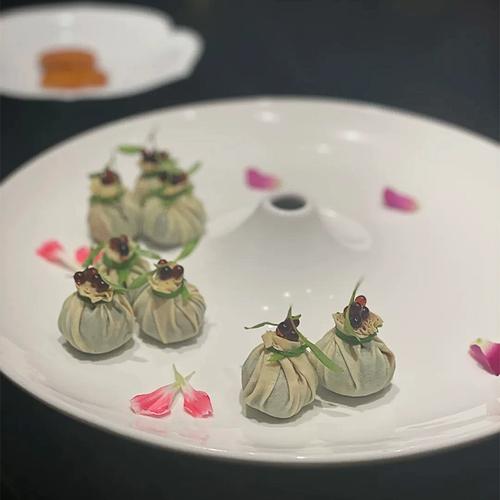 意境菜冷餐具不规则中酒店纯白盘摆盘菜圆形异形中式盘子厨火山盘