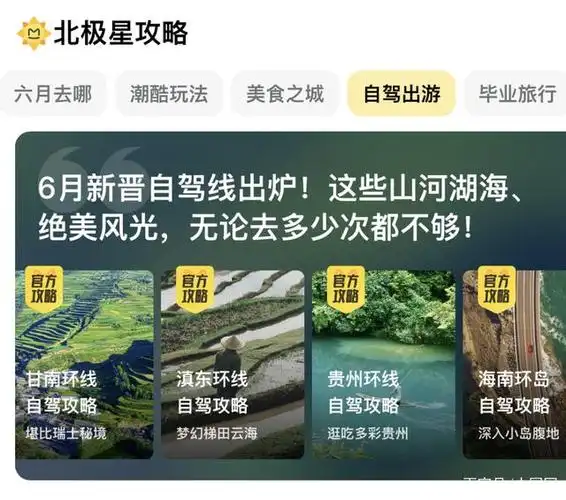 (马蜂窝旅游app北极星攻略页面)