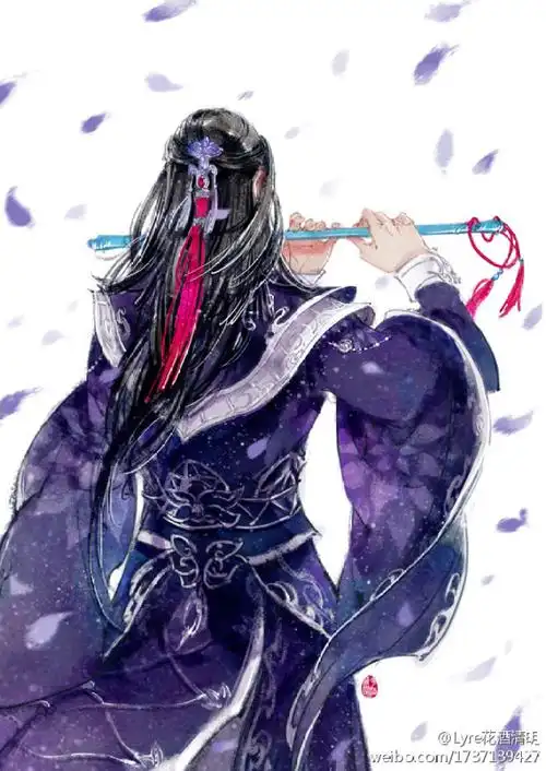 古风唯美意境插画背影