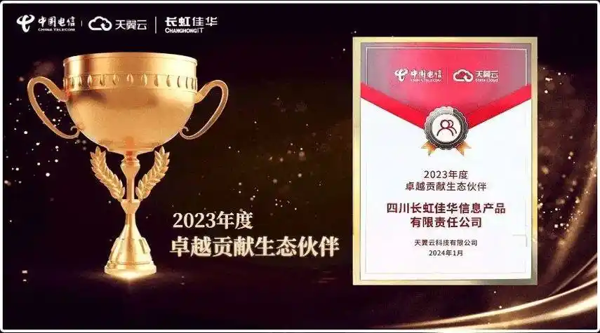 长虹佳华荣获天翼云"2023年度卓越贡献生态伙伴"奖_服务_业务_数字