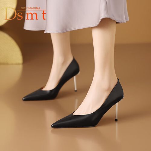 marina)品牌时尚简约高跟鞋女细跟性感欧美风单鞋女轻奢优雅高贵时装