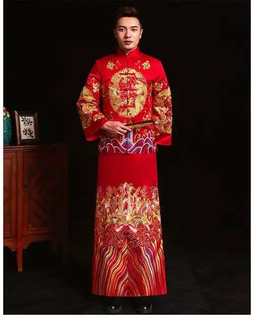 名狮罗秀禾服男2021新款新郎中式结婚礼服男士龙凤褂秀和服敬酒服秋冬