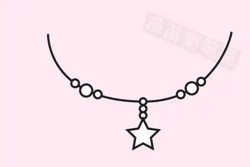 项链简笔画项链简笔画简单又漂亮项链珠宝首饰配饰简笔画珠宝吊坠项链