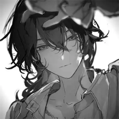 动漫帅哥头像黑白图片