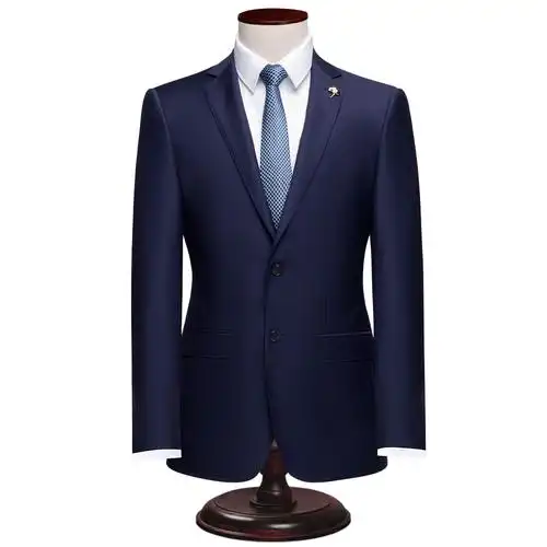 预售曼斯布莱顿羊毛西装男士英伦修身西服套装男正装藏蓝d745014
