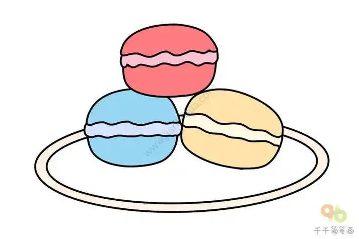 马卡龙简笔画 简单好画蛋糕简笔画马卡龙儿童简笔画简笔画分享小熊