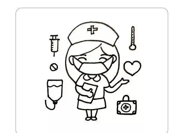 系列简笔画:白衣天使,致敬医务工作者 - 疫情医护人员绘画图片,简笔画