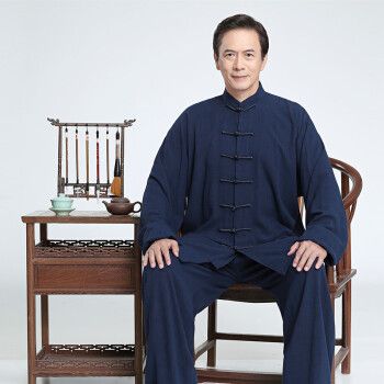 拳友会太极服男春秋高端亚麻太极服装八段锦棉麻春夏季太极拳练功服