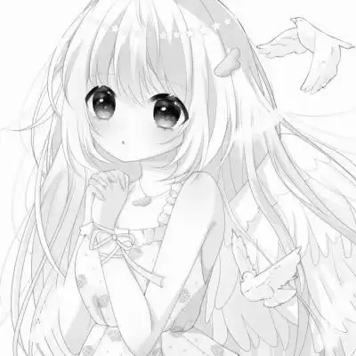 超可爱卡通女头黑白图片