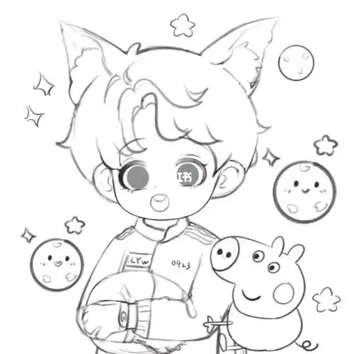 刘耀文半身立牌草稿