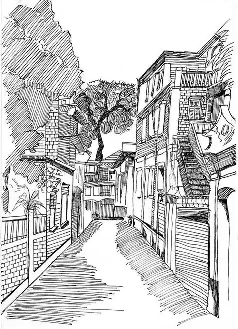 线描风景画线描风景画简单