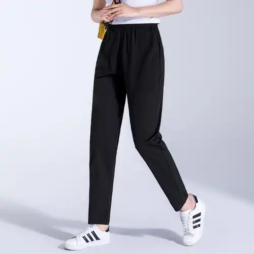 夏季薄款中年妈妈九分裤宽松棉质中老年人女裤舒适气质休闲运动裤