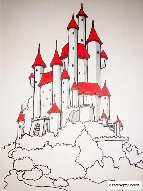 画公主城堡的画法步骤图怎么画简笔画教程小鸟的城堡的简笔画童话城堡