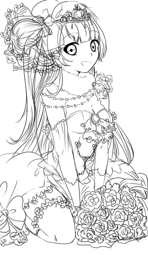 花嫁全系列卡牌手绘线稿.