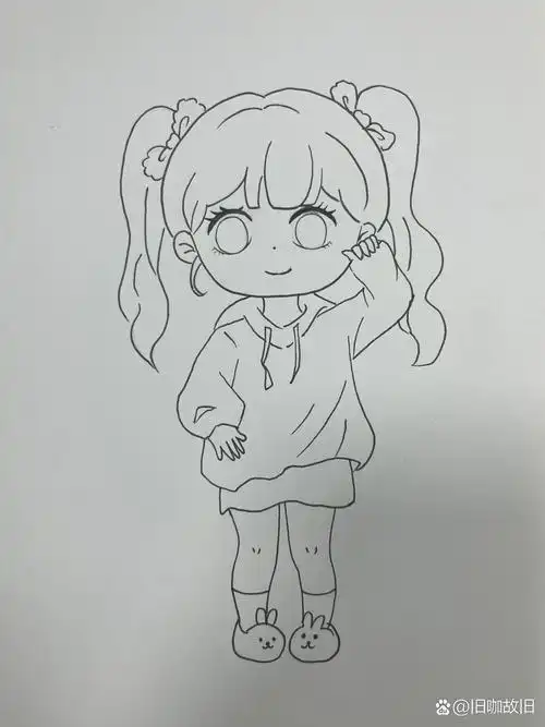 动漫女孩绘画过程