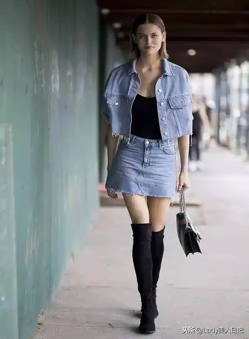 规则的牛仔裙,不规则的系结裙,连衣裙或者再