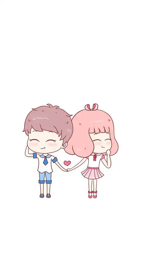 小清新卡通情侣手机壁纸