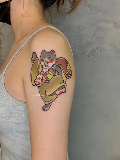 日式纹身喵喵教再得一分日式小猫纹身安排