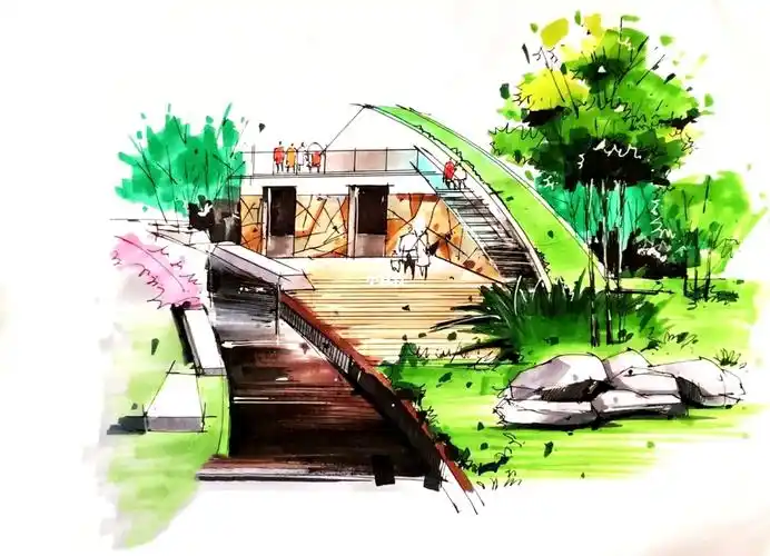 景观手绘效果图